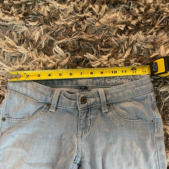 Y2K Carmar Light Blue Faded Skinny Jeans Size 24 - Picture 5 of 9
